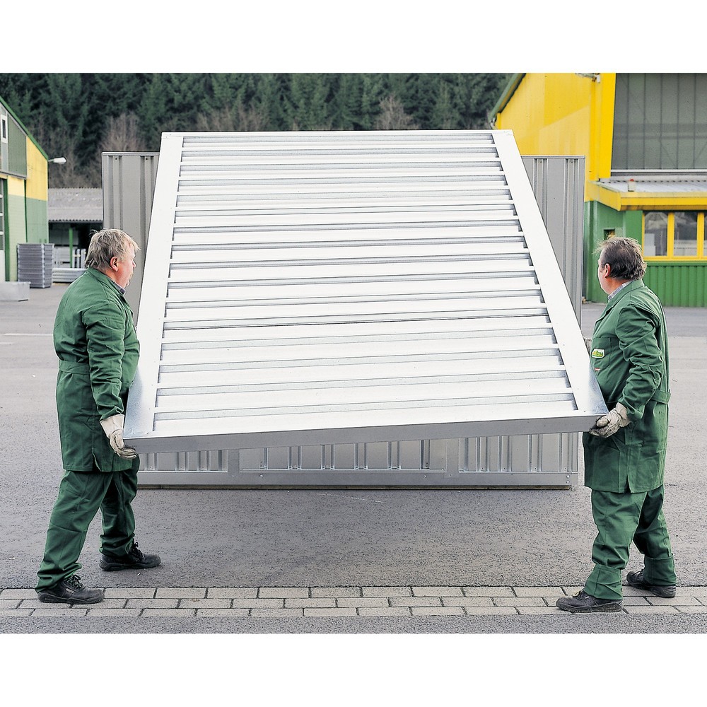 Produktabbildung Nr. 3: FLADAFI® Materialcontainer Einzelmodul, HxBxT 2.150 x 5.080 x 2.170 mm, zerlegt, Holzfußboden, verzinkt