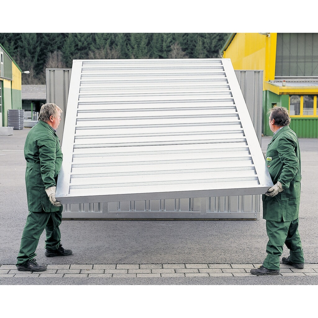Produktabbildung Nr. 3: FLADAFI® Materialcontainer Einzelmodul, verzinkt, HxBxT 2.150 x 6.080 x 2.170 mm, zerlegt, Holzfußboden
