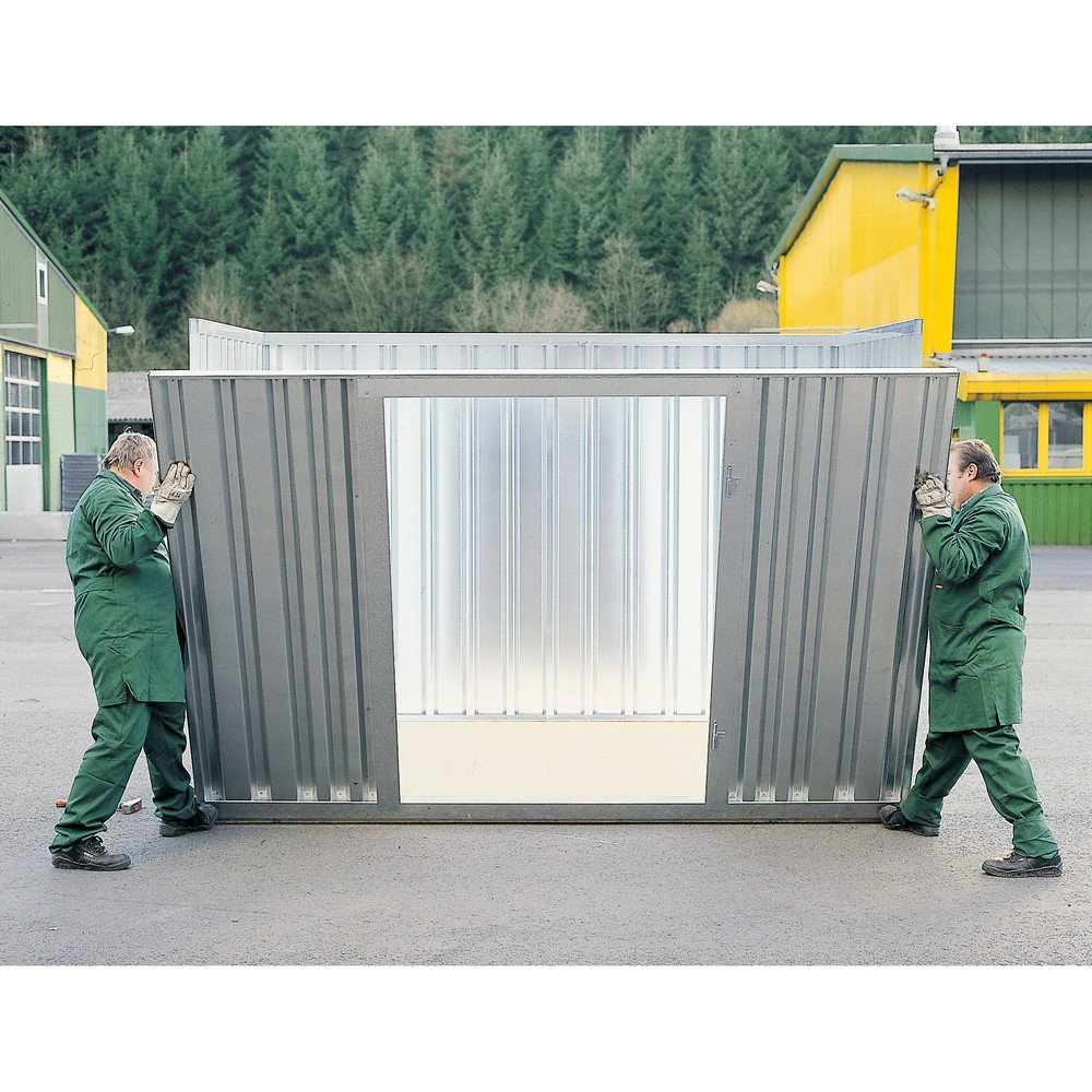 Produktabbildung Nr. 4: FLADAFI® Materialcontainer Einzelmodul, HxBxT 2.150 x 5.080 x 2.170 mm, zerlegt, Holzfußboden, verzinkt
