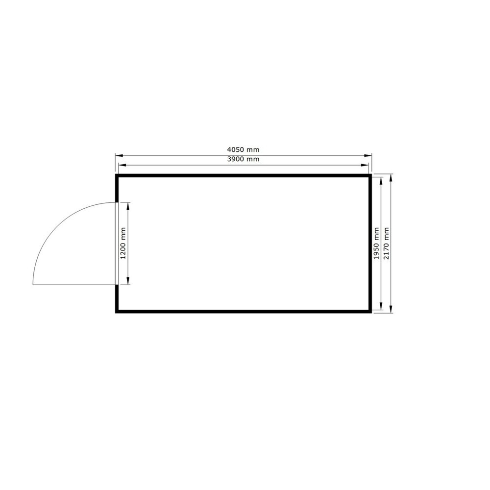 Produktabbildung Nr. 2: FLADAFI® Materialcontainer 8m², isoliert, mit Holzfußboden, Maße außen 4050x2170x2405 mm, Einzelflügeltür, mittig in Stirnseite