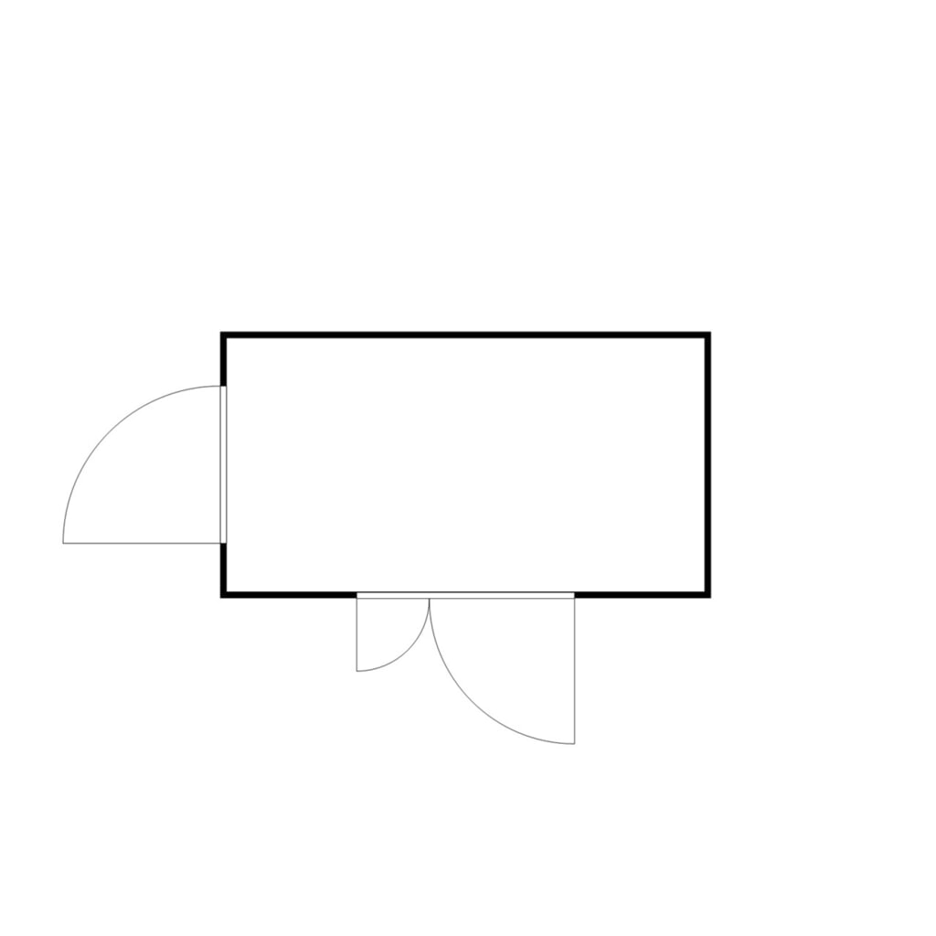 Produktabbildung Nr. 2: FLADAFI® Materialcontainer, isoliert, 8 m², mit Holzfußboden, HxBxT 2.405 x 4.050 x 2170 mm, Doppelflügeltür (asymmetrische Teilung), mittig in Breitseite, Zusatztür