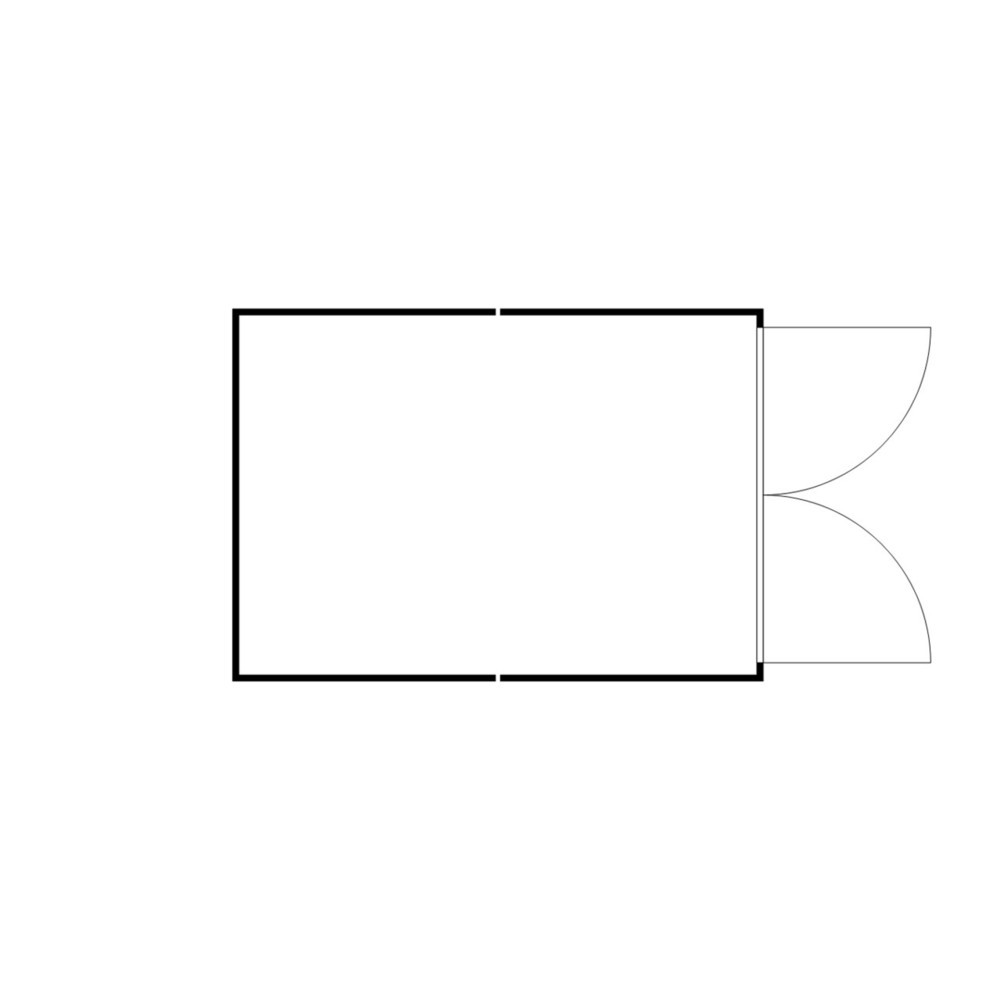 Produktabbildung Nr. 2: FLADAFI® Materialcontainer-Kombination 12m², isoliert, mit isoliertem Boden, Maße außen 3050x4340x2500 mm, Doppelflügeltür, mittig in Stirnseite