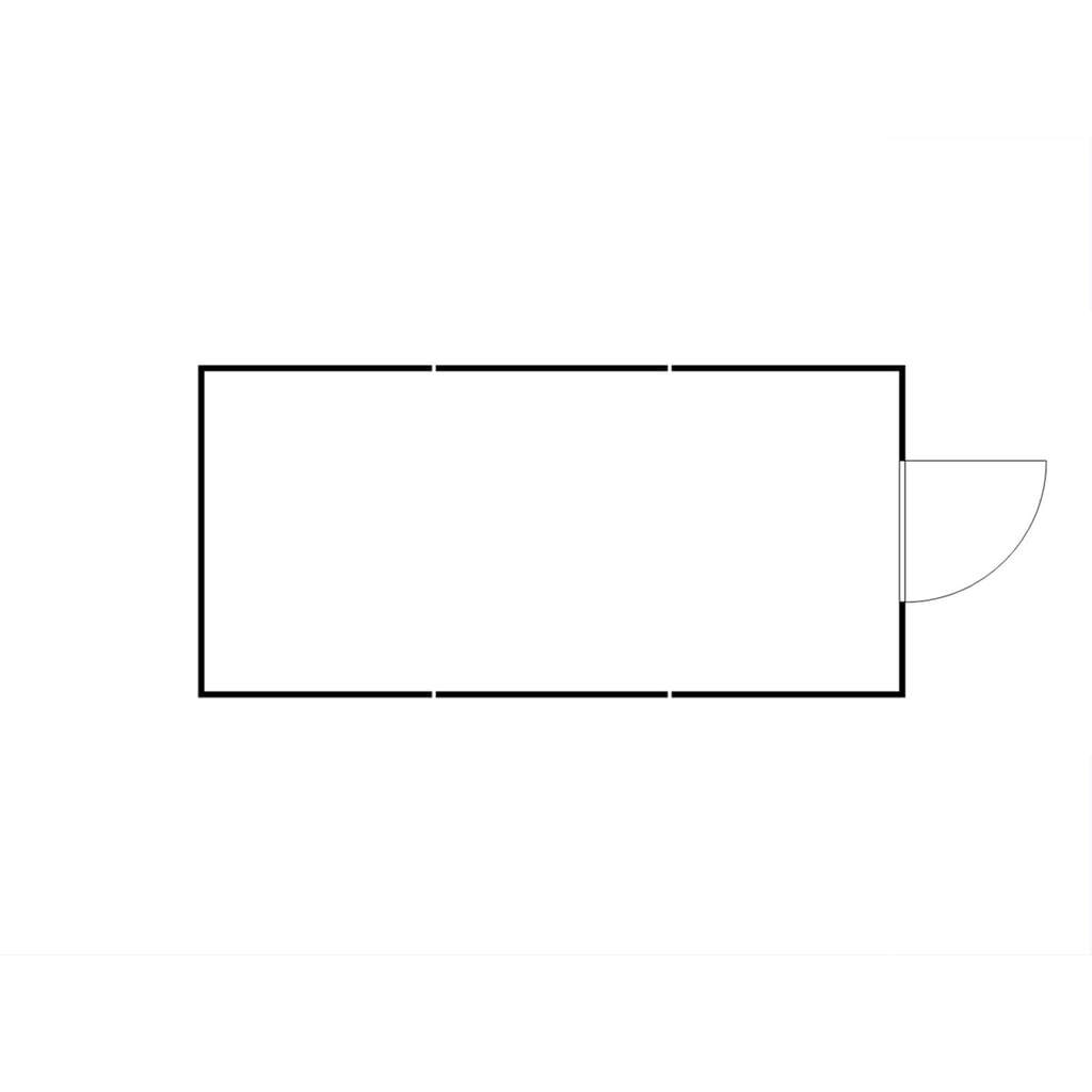 Produktabbildung Nr. 2: FLADAFI® Materialcontainer-Kombination, isoliert, 18 m², mit Holzfußboden, HxBxT 2.405 x 3.050 x 6.520 mm, Einzelflügeltür, mittig in Stirnseite