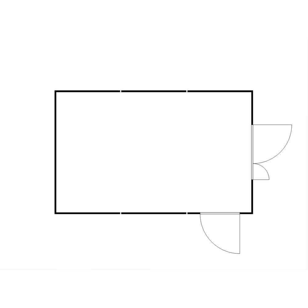 Produktabbildung Nr. 2: FLADAFI® Materialcontainer-Kombination 25m², isoliert, mit Holzfußboden, Maße außen 4050x6520x2405 mm, Doppelflügeltür (asymmetrische Teilung), mittig in Stirnseite, Zusatztür