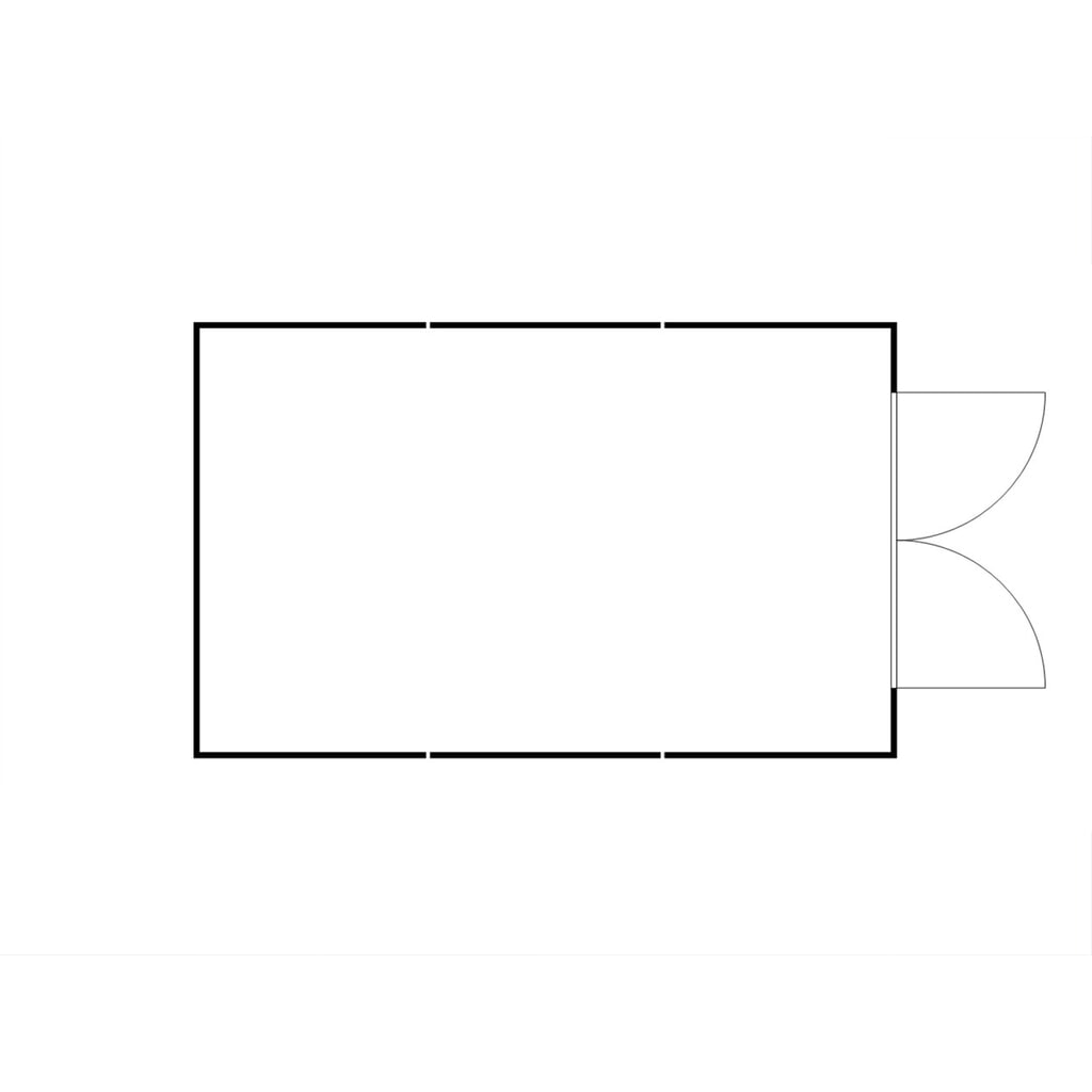 Produktabbildung Nr. 2: FLADAFI® Materialcontainer-Kombination, isoliert, 25 m², mit isoliertem Boden, HxBxT 2.500 x 4.050 x 6.520 mm, Doppelflügeltür, mittig in Stirnseite