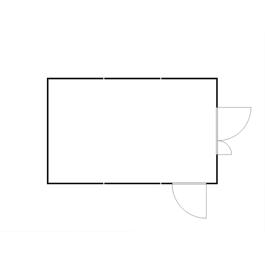 Produktabbildung Nr. 2: FLADAFI® Materialcontainer-Kombination, isoliert, 25 m², mit isoliertem Boden, HxBxT 2.500 x 4.050 x 6.520 mm, Doppelflügeltür (asymmetrische Teilung), mittig in Stirnseite, Zusatztür