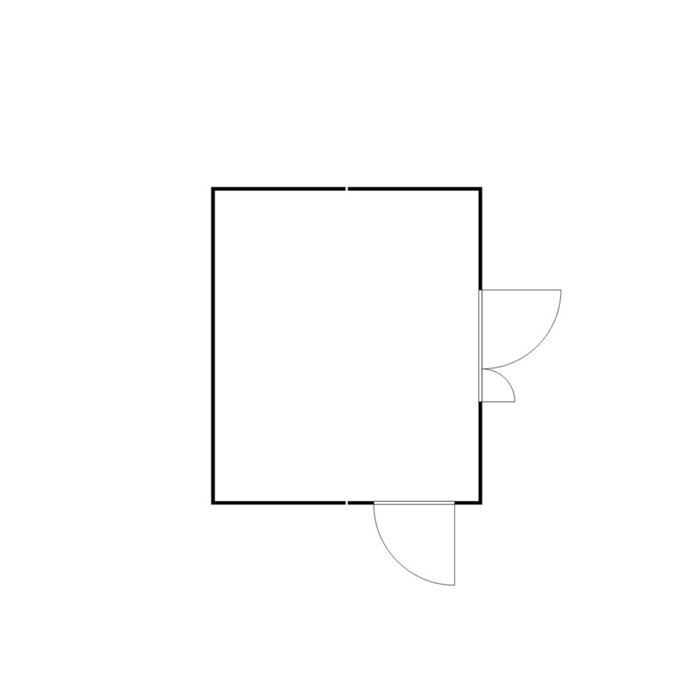 Produktabbildung Nr. 2: FLADAFI® Materialcontainer-Kombination 20m², isoliert, mit Holzfußboden, Maße außen 5080x4340x2405 mm, Doppelflügeltür (asymmetrische Teilung), mittig in Breitseite, Zusatztür