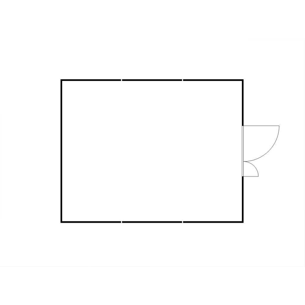 Produktabbildung Nr. 2: FLADAFI® Materialcontainer-Kombination, isoliert, 30 m², mit Holzfußboden, HxBxT 2.405 x 5.080 x 6.520 mm, Doppelflügeltür (asymmetrische Teilung), mittig in Stirnseite