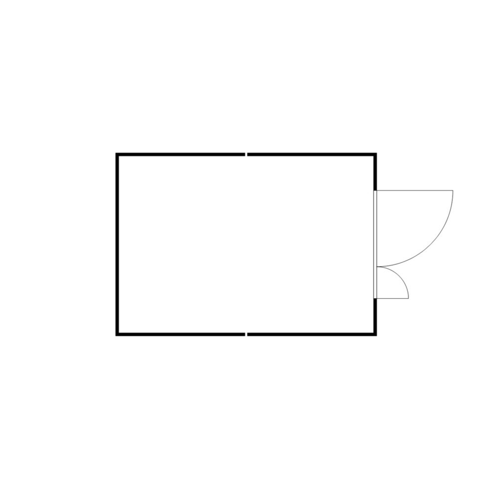 Produktabbildung Nr. 2: FLADAFI® Materialcontainer-Kombination 12m², zerlegt, mit Holzfußboden, Maße außen 3050x4340x2150 mm, Doppelflügeltür (asymmetrische Teilung), mittig in Stirnseite