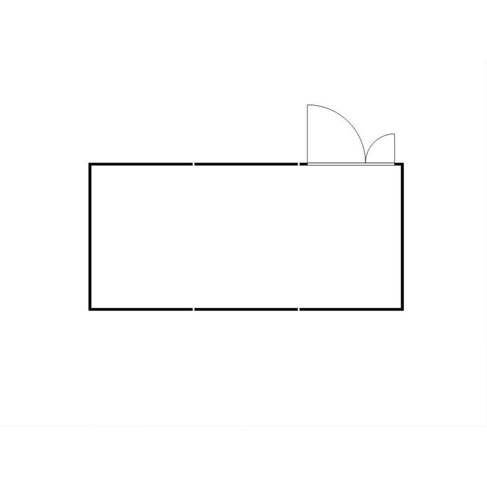 Produktabbildung Nr. 2: FLADAFI® Materialcontainer-Kombination 18m², zerlegt, ohne Boden, Maße außen 3050x6520x2115 mm, Doppelflügeltür (asymmetrische Teilung), mittig im Modul
