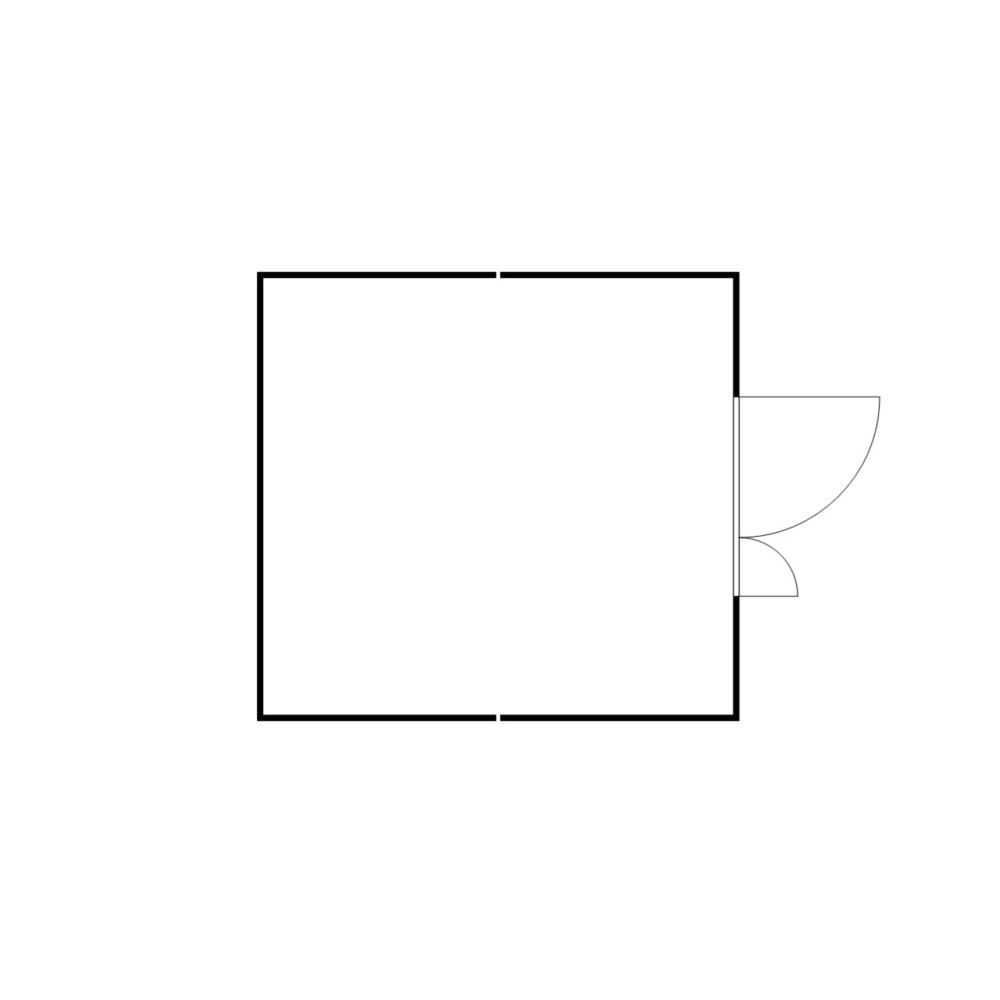 Produktabbildung Nr. 2: FLADAFI® Materialcontainer-Kombination 16m², zerlegt, ohne Boden, Maße außen 4050x4340x2115 mm, Doppelflügeltür (asymmetrische Teilung), mittig in Stirnseite