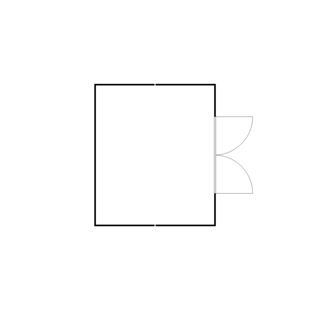 Produktabbildung Nr. 2: FLADAFI® Materialcontainer-Kombination 21m², zerlegt, ohne Boden, Maße außen 5080x4340x2115 mm, Doppelflügeltür, mittig in Breitseite