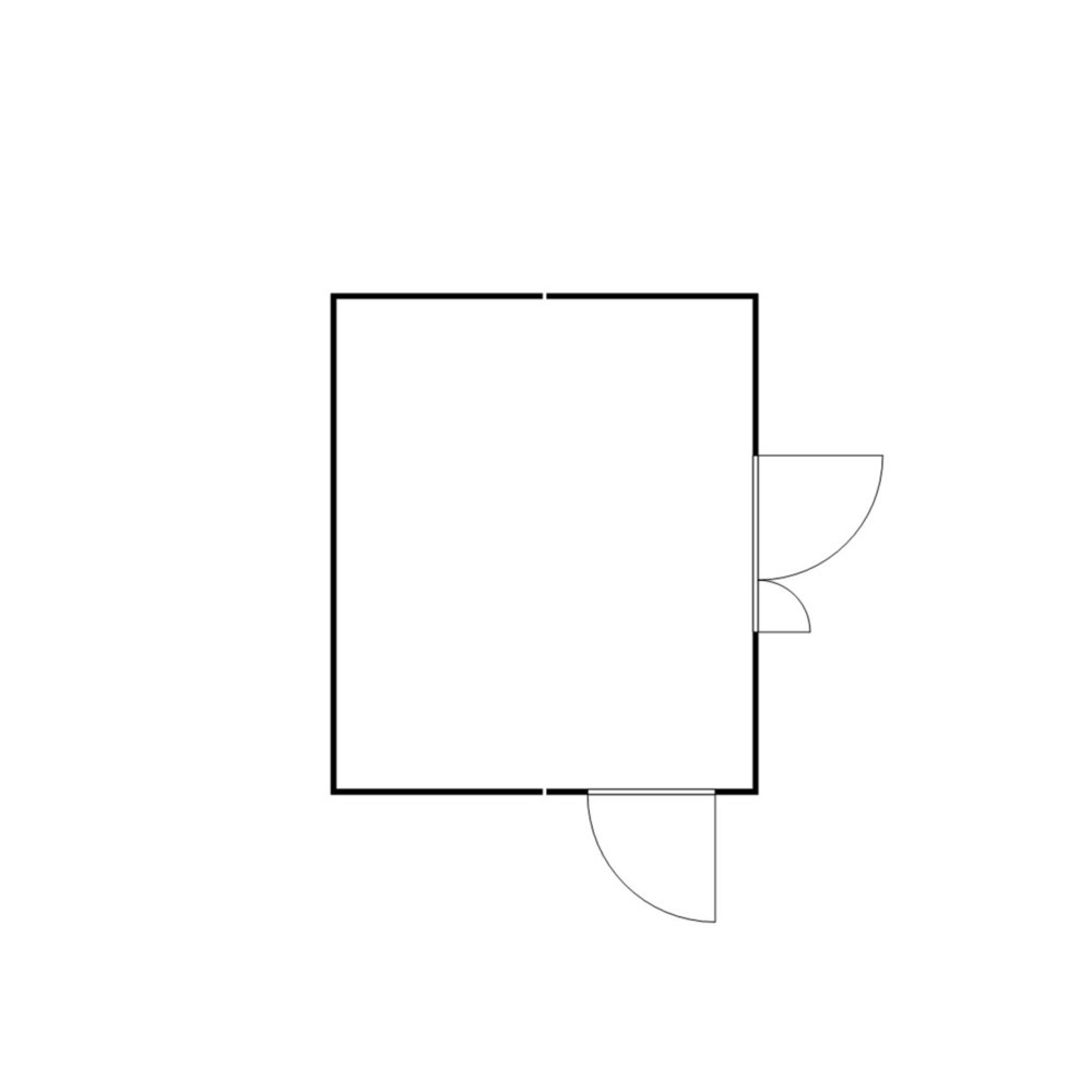Produktabbildung Nr. 2: FLADAFI® Materialcontainer-Kombination 21m², zerlegt, ohne Boden, Maße außen 5080x4340x2115 mm, Doppelflügeltür (asymmetrische Teilung), mittig in Breitseite, Zusatztür