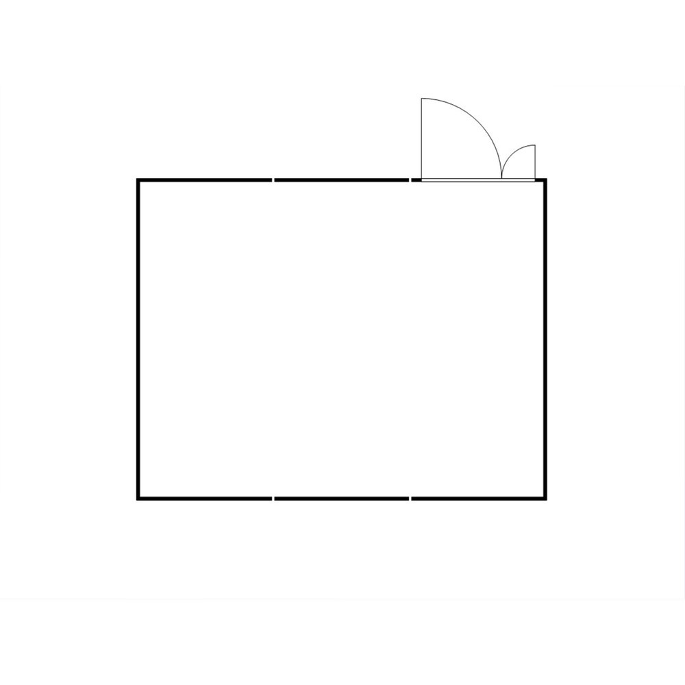 Produktabbildung Nr. 2: FLADAFI® Materialcontainer-Kombination 32m², zerlegt, ohne Boden, Maße außen 5080x6520x2115 mm, Doppelflügeltür (asymmetrische Teilung), mittig im Modul