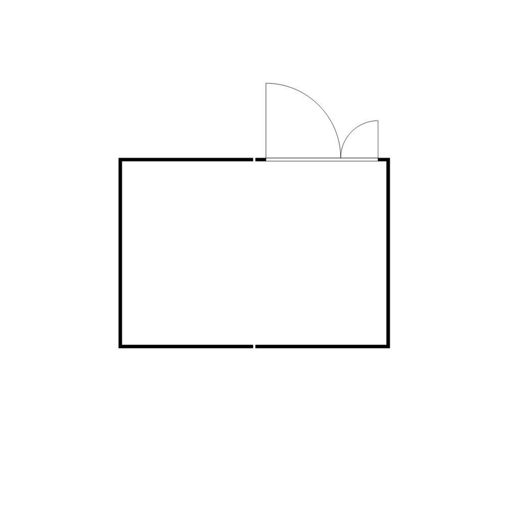 Produktabbildung Nr. 2: FLADAFI® Materialcontainer-Kombination 12m², zerlegt, ohne Boden, Maße außen 3050x4340x2115 mm, Doppelflügeltür (asymmetrische Teilung), mittig im Modul