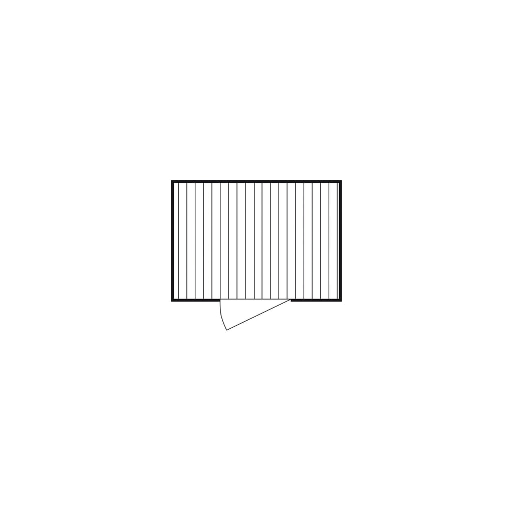 Produktabbildung Nr. 2: FLADAFI® Materialcontainer, verzinkt, montiert, XL 6 m², mit Holzfußboden, HxBxT 2.532 x 3.020 x 2.170 mm, Doppelflügeltür (asymmetrische Teilung), mittig in Stirnseite