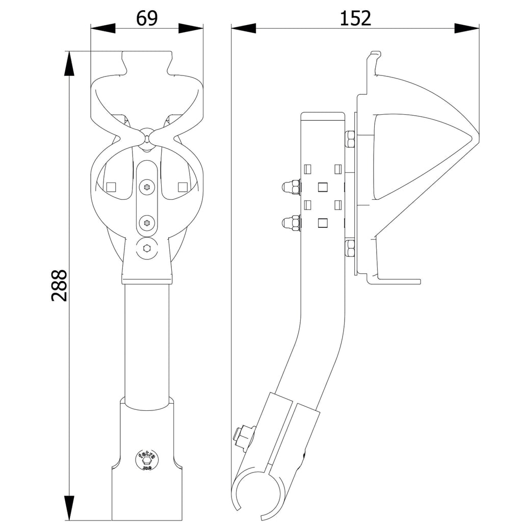 Flaschenhalterung für fetra® Wagen, Ø 65 - 110 mm Produktabbildung Nr. 4: Flaschenhalterung für fetra® Wagen, Ø 65 - 110 mm