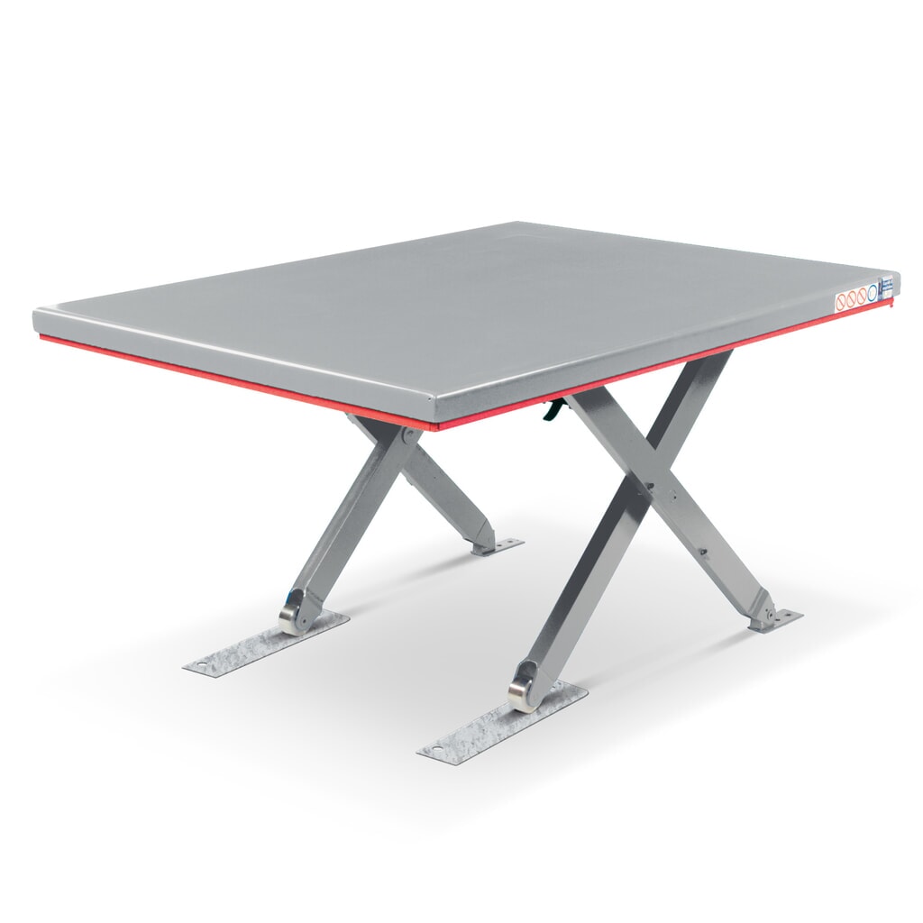Produktabbildung: FLEXLIFT Flach-Scheren-Hubtisch, geschlossen, TK 600 kg, Plattform à 1.450 x 900 mm, 230 V