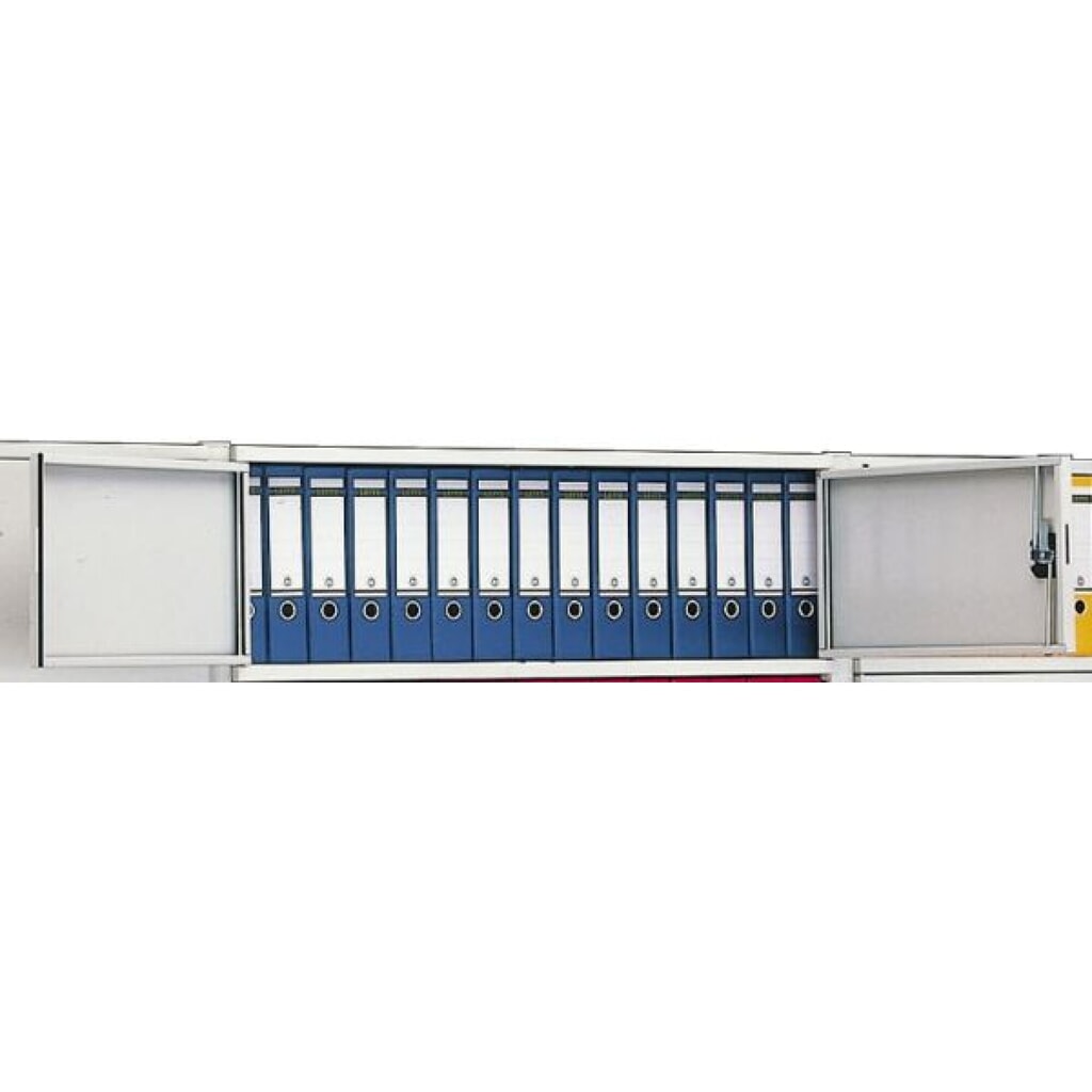 Flügeltüren ohne Türriegel für META Aktenregal, einseitig, lichtgrau, HxB 325 x 1.000 mm Produktabbildung: Flügeltüren ohne Türriegel für META Aktenregal, einseitig, lichtgrau, HxB 325 x 1.000 mm