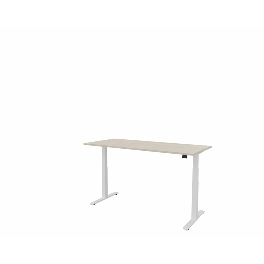 Produktabbildung Nr. 1: FM Büromöbel elektrisch höhenverstellbarer Schreibtisch fouraction, BxT 1.800 x 800 mm, ohne Memory-Schalter, akazie hell, verkehrsweiß