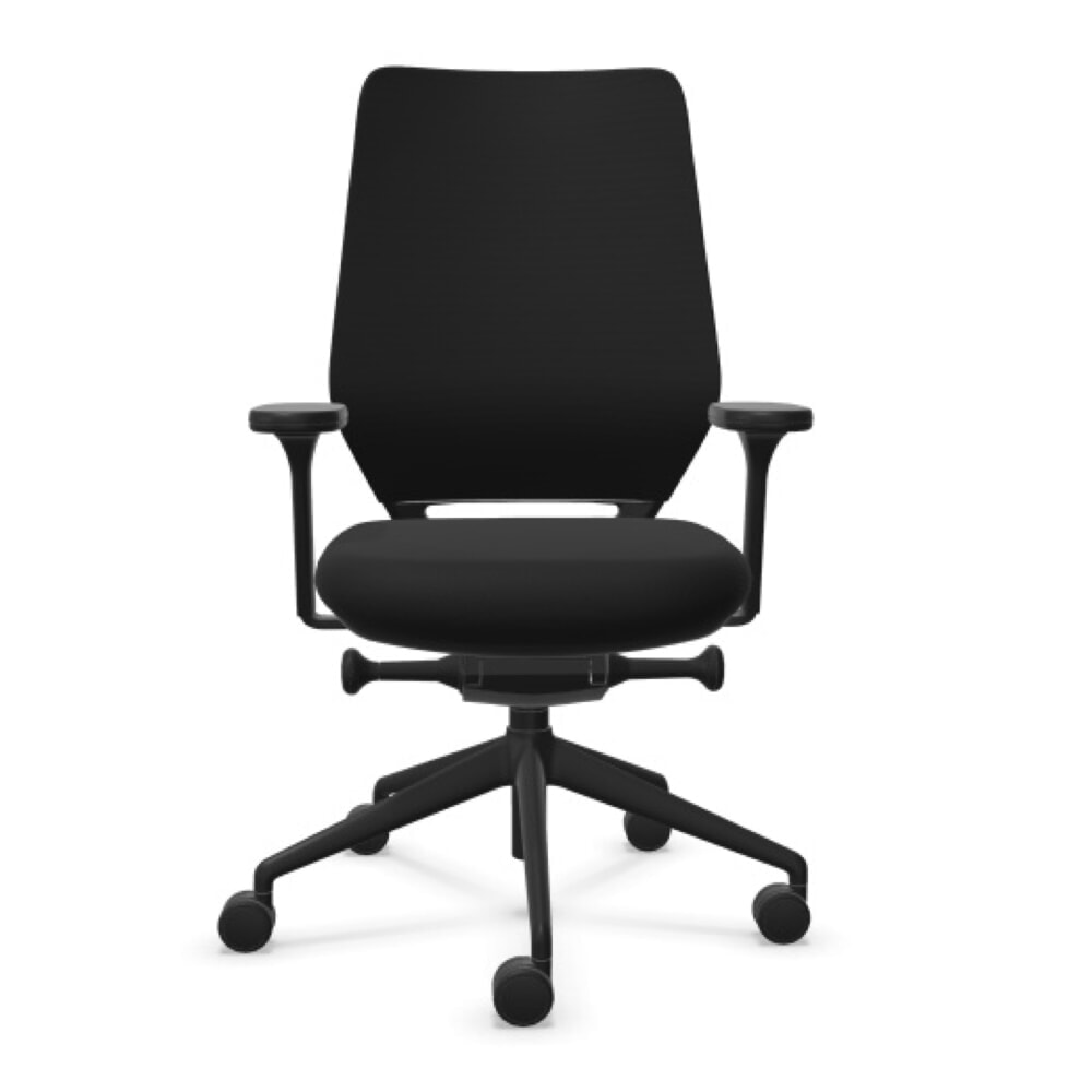 Produktabbildung Nr. 1: FM Büromöbel Schwerlast-Bürostuhl FM asiento, Synchronmechanik, 4D Armlehnen, Rückenlehne mit 3D-Strickgewebe, komfort bezogen, ohne Lordosenstütze, schwarz