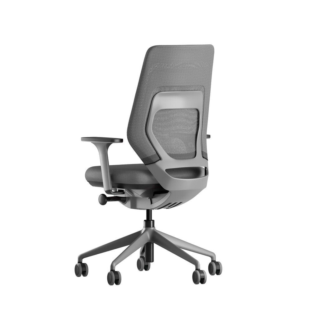 Produktabbildung Nr. 3: FM Büromöbel Schwerlast-Bürostuhl FM asiento, Synchronmechanik, 4D Armlehnen, 3D Sitzneigefunktion, Rückenlehne mit 3D-Strickgewebe, komfort bezogen, mit Lordosenstütze, hellgrau