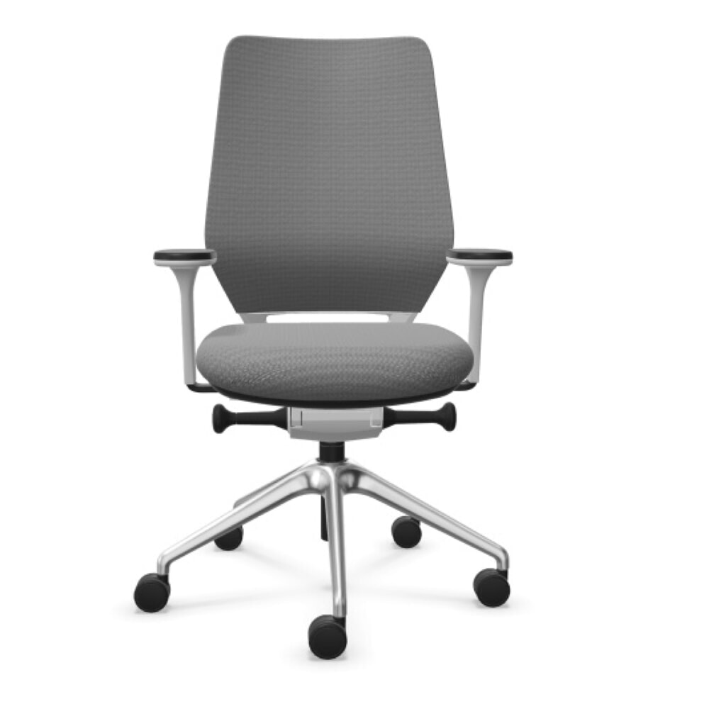 Produktabbildung Nr. 1: FM Büromöbel Schwerlast-Bürostuhl FM asiento, Synchronmechanik, 4D Armlehnen, 3D Sitzneigefunktion, Rückenlehne mit 3D-Strickgewebe, komfort bezogen, mit Lordosenstütze, hellgrau