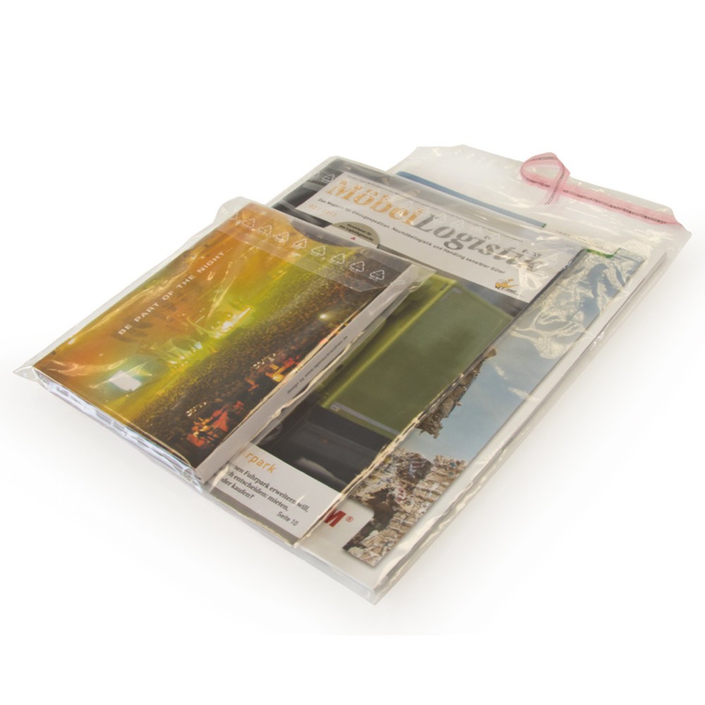 Produktabbildung: Folien-Versandtasche, LDPE, transparent, 50 µ, LxB 350 x 250 mm, für DIN C4