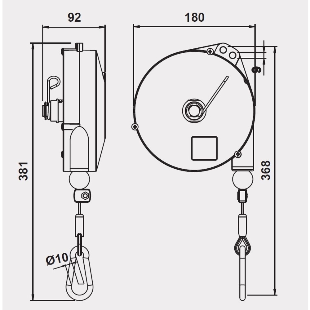 Produktabbildung Nr. 2: Foodline Federzug, Seilauszug 2,5 m, TK 10-14 kg