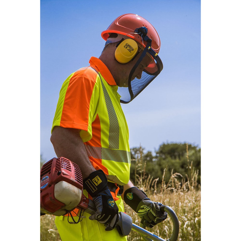 Produktabbildung Nr. 2: Forstschutzhelm mit Drahtgitter, orange