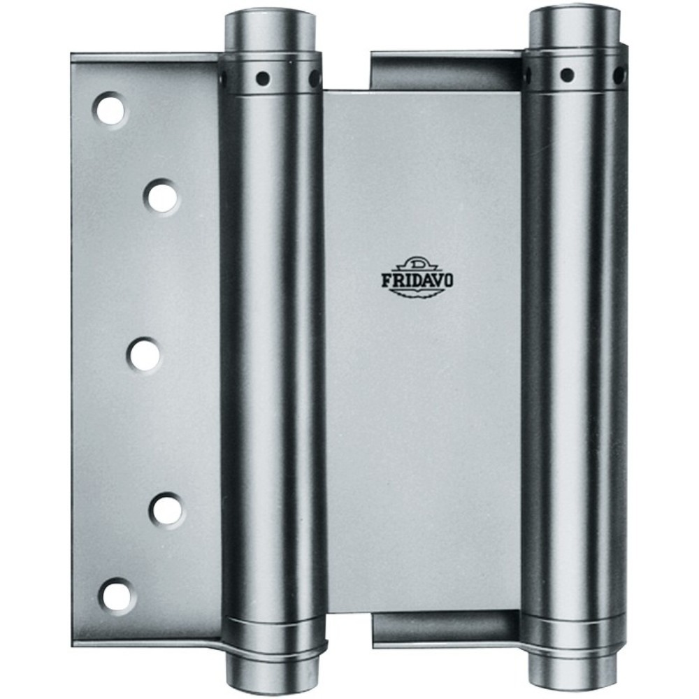 Produktabbildung: FRIDAVO Spiralfederpendeltürband Modell M, Größe 30 100 mm, Stahl blank, doppelt wirkend