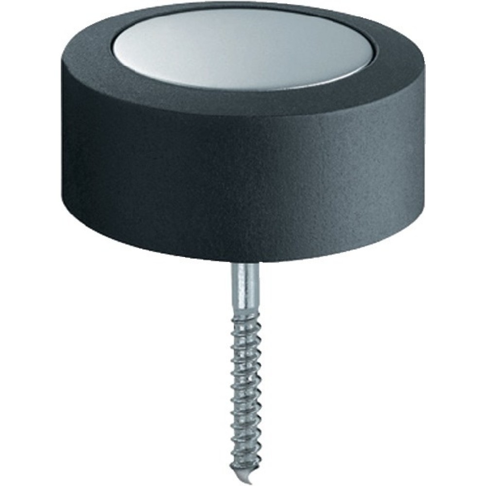 Produktabbildung: FSB Bodentürpuffer 38 3878, Edelstahl matt, Ø 48 mm Höhe 24 mm, Dübelmontage