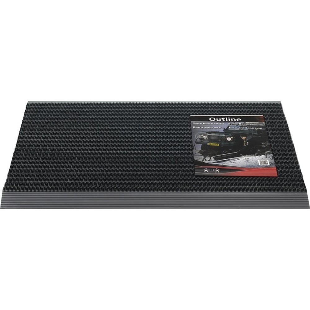 Produktabbildung Nr. 1: Fußmatte Alu-Anlaufkante, L500xB800xS22mm, schwarz/schwarz PP/Alu