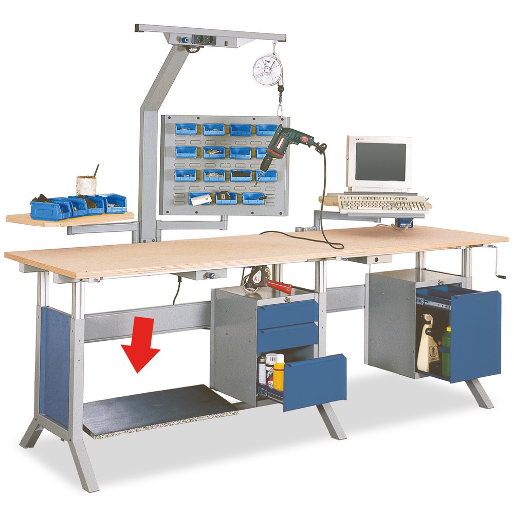 Produktabbildung: Fußstütze für Bedrunka+Hirth Arbeitsplatzsystem, BxT 1.500 x 350 mm