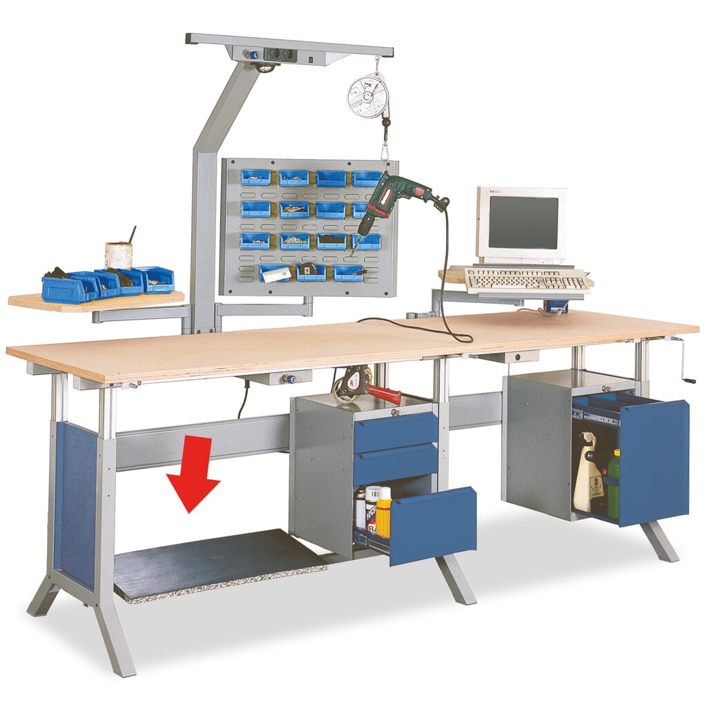 Fußstütze für Bedrunka+Hirth Arbeitsplatzsystem, BxT 1.500 x 350 mm Produktabbildung: Fußstütze für Bedrunka+Hirth Arbeitsplatzsystem, BxT 1.500 x 350 mm