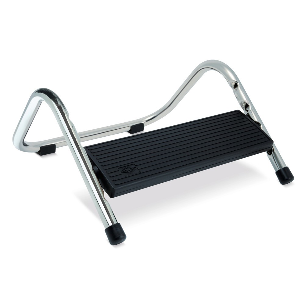 Produktabbildung: WEDO® Fußstütze Trittboy, Trittplatte schwarz, Gestell vernickelt