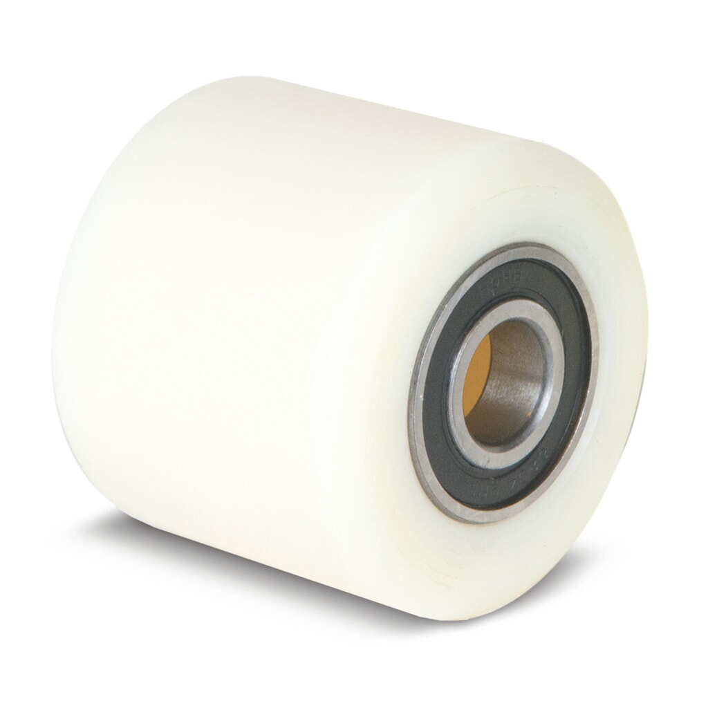 Produktabbildung: Gabelrolle für Handhubwagen Ameise® Typ PTM 2.0/2.5, ACY20/25, BF3, BF, Delta, BASIC Typ DF25, Tandem, Nylon, Ø x Breite 80 x 70 mm