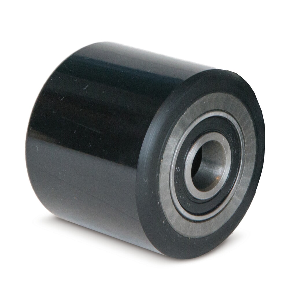 Gabelrolle für Handhubwagen Ameise® Typ PTM 2.0/2.5, ACY20/25, BF3, BF, Delta, BASIC Typ DF25, Tandem, PU, Ø x Breite 80 x 70 mm, schwarz Produktabbildung: Gabelrolle für Handhubwagen Ameise® Typ PTM 2.0/2.5, ACY20/25, BF3, BF, Delta, BASIC Typ DF25, Tandem, PU, Ø x Breite 80 x 70 mm, schwarz