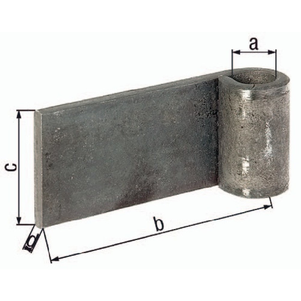 Produktabbildung: GAH Anschweißband, Stahl roh, 20x100x60x8mm