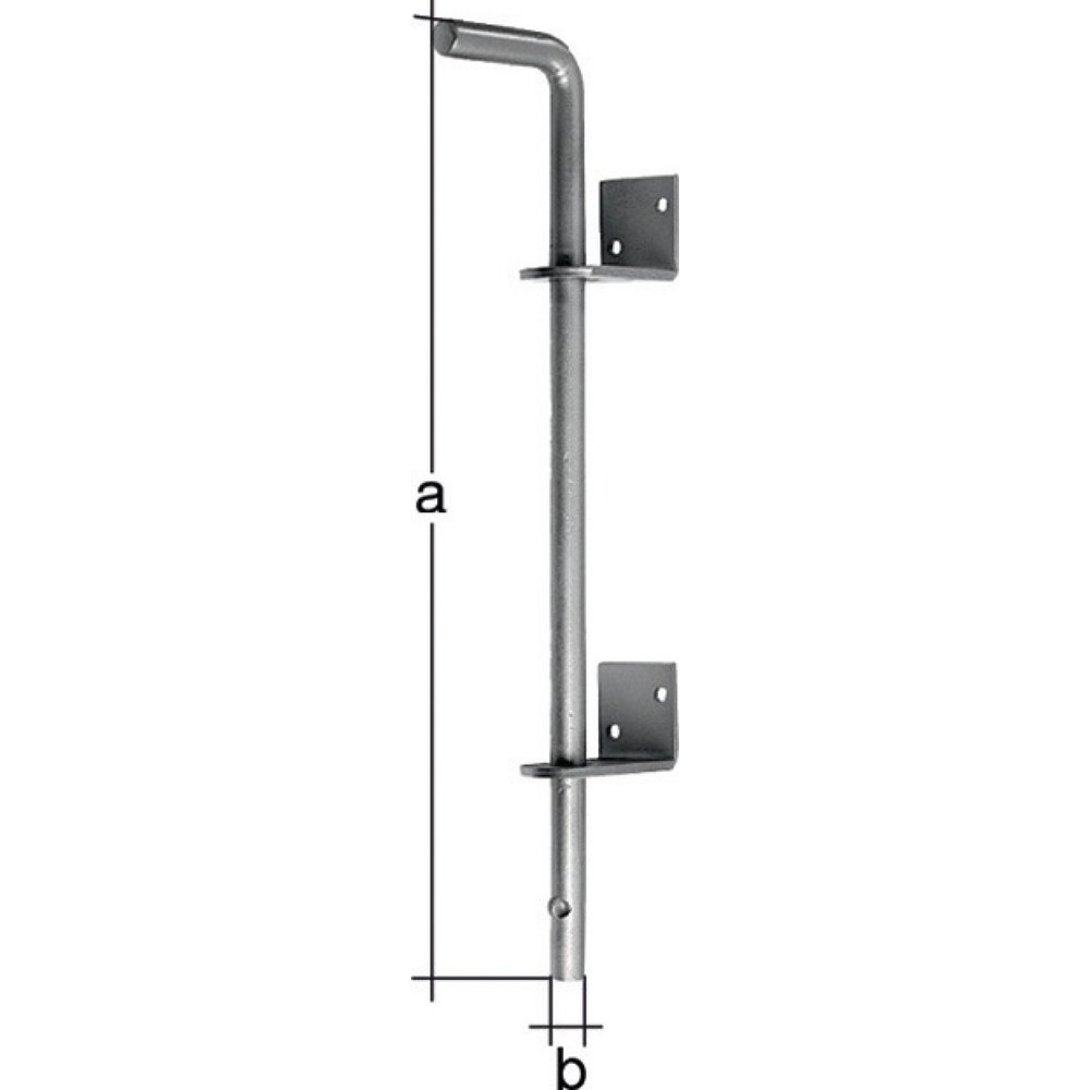 Produktabbildung: GAH Bodenschieber, Stahl verzinkt verzinkt, L500xS16mm, Abstand Bolzen - Tor 40 mm