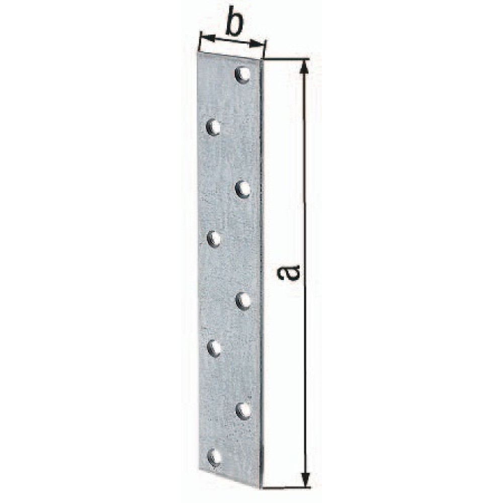 Produktabbildung: GAH Flachverbinder, Stahl sendzimirverzinkt, Länge 170 mm Breite 30 mm Stärke 3 mm, Anzahl Löcher 8