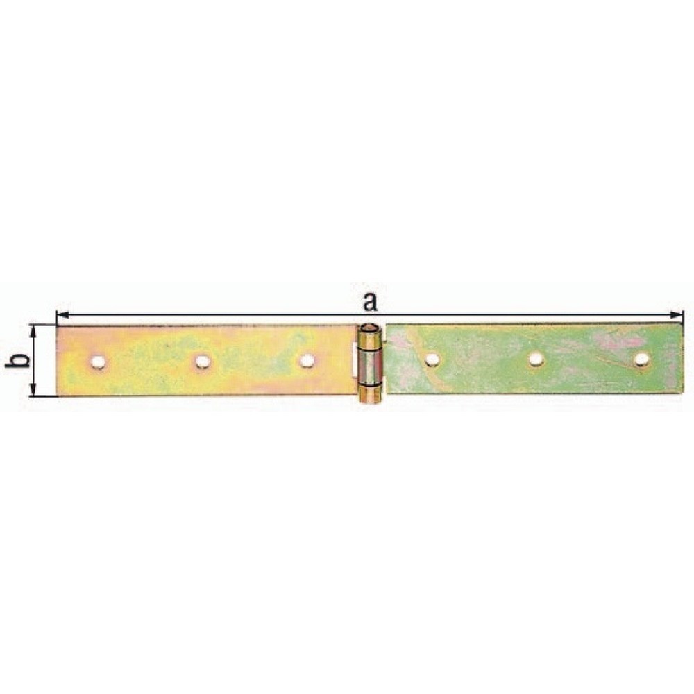 Produktabbildung: GAH Kistenband, Stärke 2,5 mm Stahl, Höhe 35 mm B.offen400 mm, galvanisch gelb verzinkt