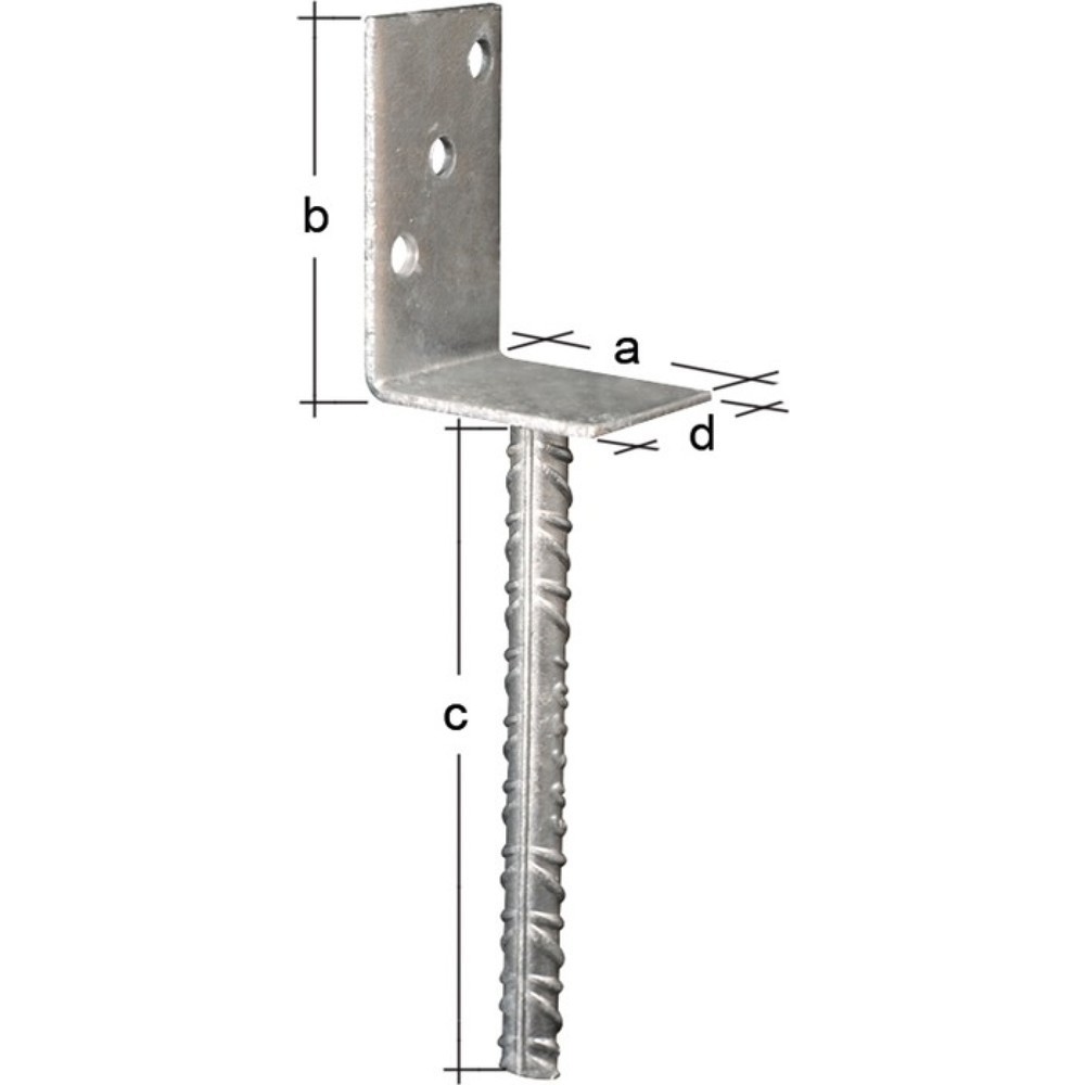 Produktabbildung: GAH L-Pfostenträger ETA-10/0210, feuerverzinkt, 80x100x200x60mm