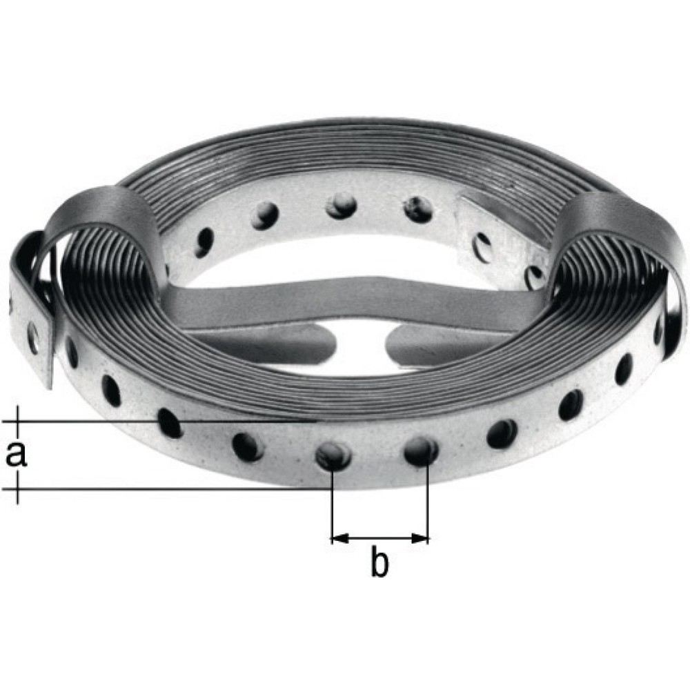 Produktabbildung: GAH Lochband, sendzimirverzinkt, Band-B20 x 1mm Länge 10 m