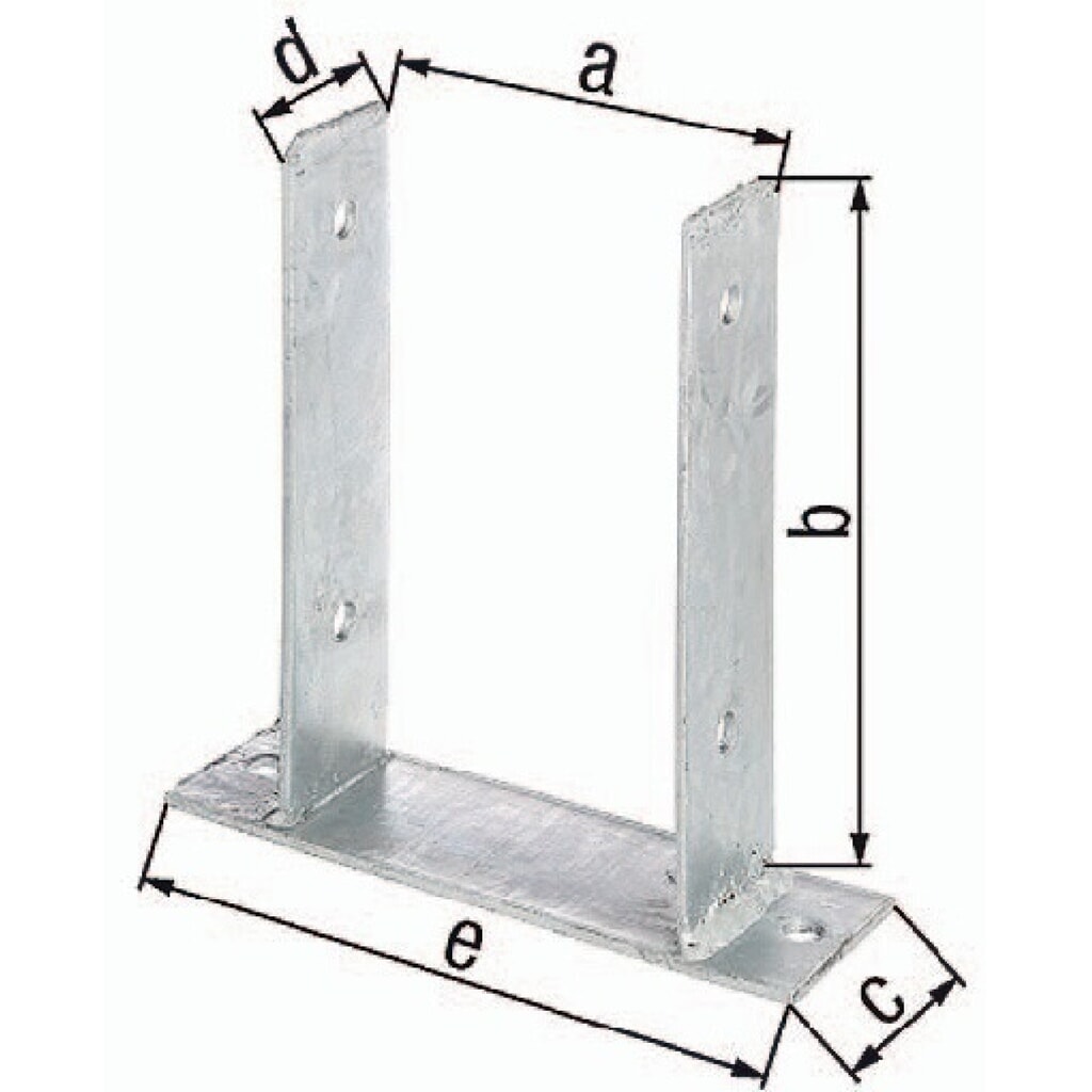 GAH U-Pfostenträger ETA-10/0210, feuerverzinkt, 91x200x60x50x200mm, zum Aufschrauben Produktabbildung: GAH U-Pfostenträger ETA-10/0210, feuerverzinkt, 91x200x60x50x200mm, zum Aufschrauben