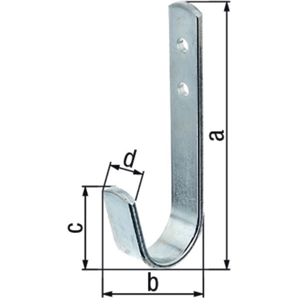 Produktabbildung: GAH Wandhaken, Stahl verzinkt, einfach Ausladung 30 mm, Höhe 90 mm