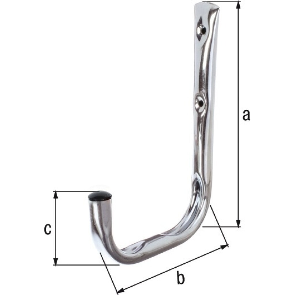 GAH Wandhaken, Stahl verzinkt, einfach Ausladung 250 mm, Höhe 300 mm Ø 18 mm Produktabbildung: GAH Wandhaken, Stahl verzinkt, einfach Ausladung 250 mm, Höhe 300 mm Ø 18 mm