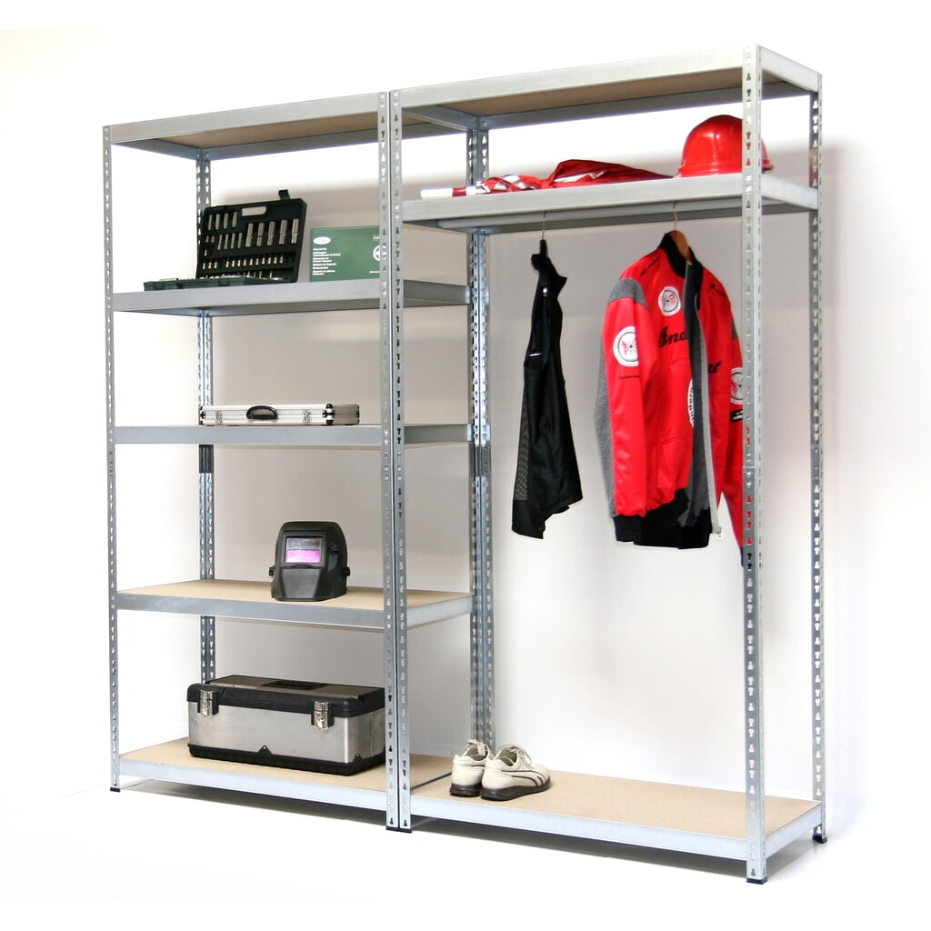 Garderobenregal, HxBxT 1.800 x 1.800 x 460 mm, 8 Böden Produktabbildung: Garderobenregal, HxBxT 1.800 x 1.800 x 460 mm, 8 Böden