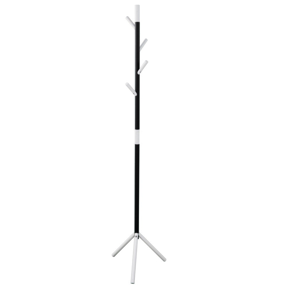 Produktabbildung Nr. 1: Garderobenständer Linair, freistehend, 4 Haken, schwarz, weiß