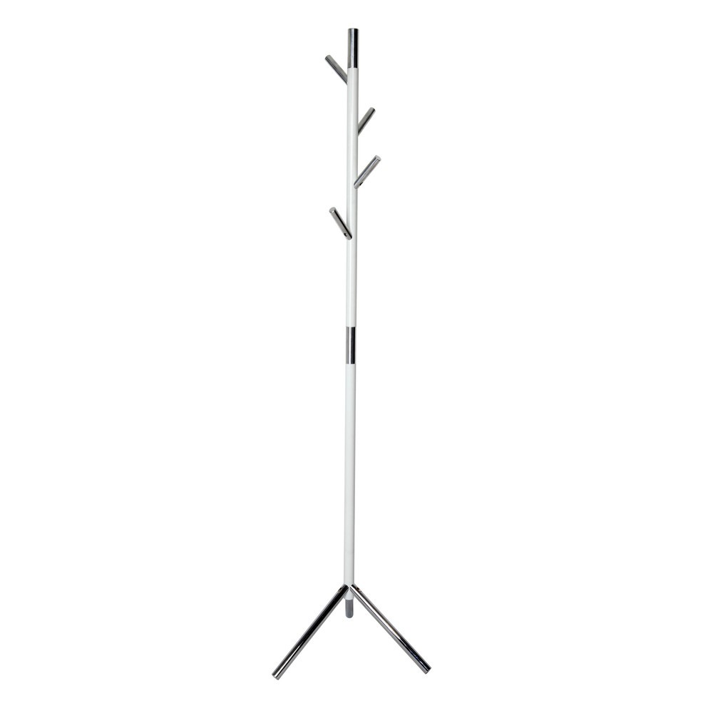 Produktabbildung Nr. 1: Garderobenständer Linair, freistehend, 4 Haken, weiß, verchromt